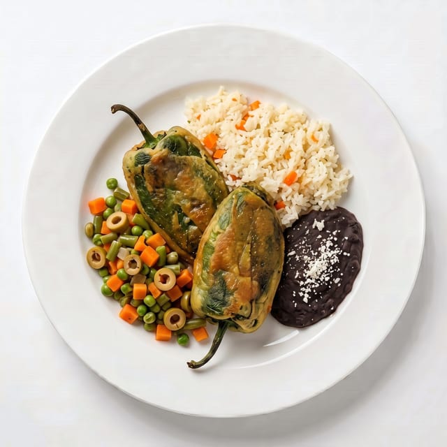 Chiles Rellenos (Stuffed Poblano Peppers).